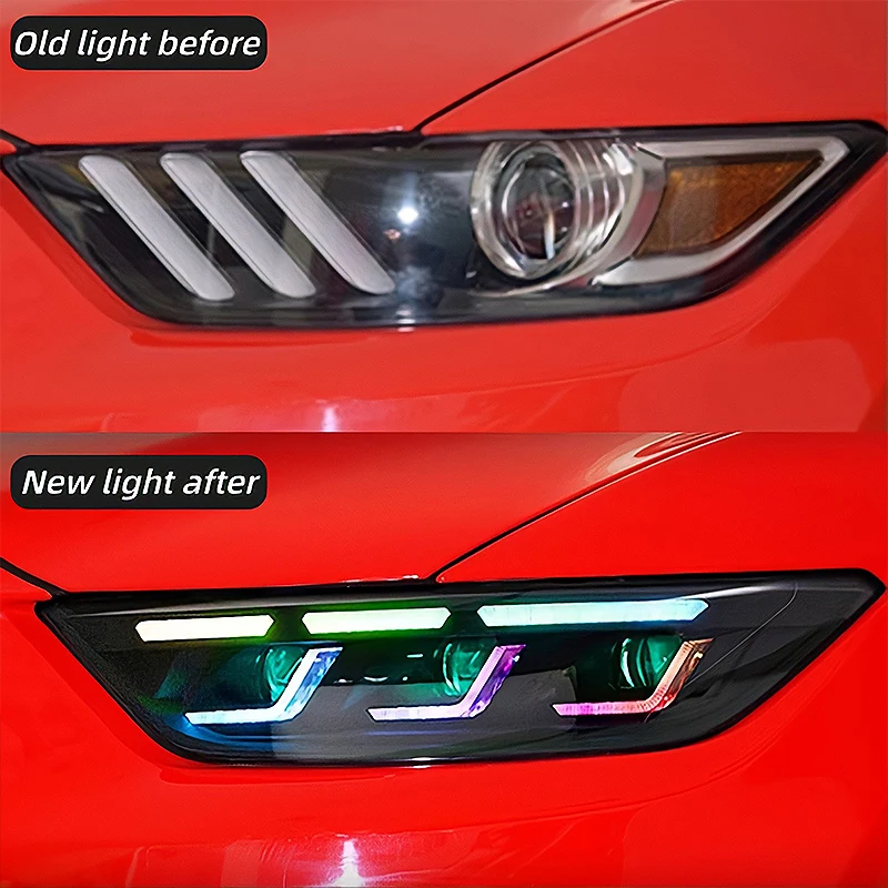 Fari Ford Mustang RGB 2015 2016 2017 Ford S550 Lampada anteriore Aggiornamento Nuovo LED DRL Accessori automobilistici
