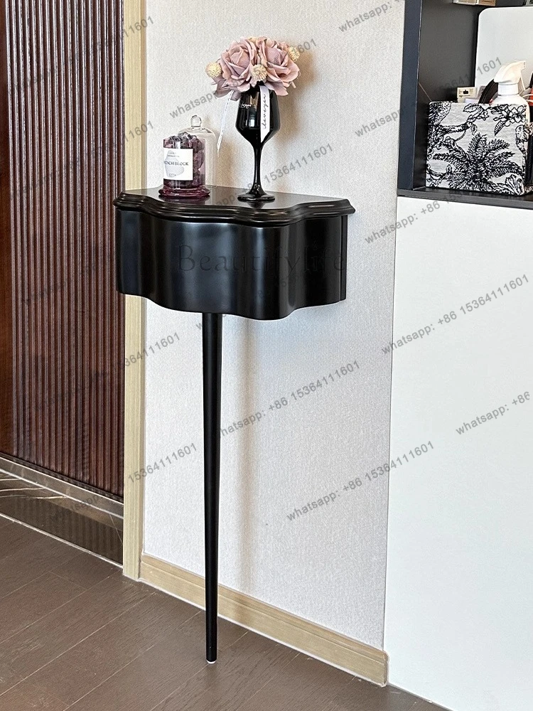 

Creative wall mounted entryway cabinet used solid wood shelf storage sofa side foyer cabinet