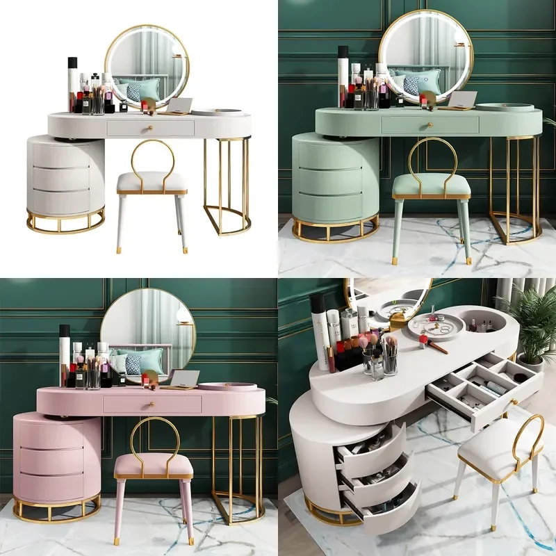 Hot Sale Modern Wooden Dresser Set for Changing Table and Bedroom Dresser White Luxury Dressing Table