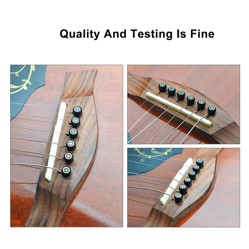 

-A95Z 6Pcs Ebony Guitar Bridge Pins Ebony Guitar Bridge Bone Pins Set Fixed String Nails