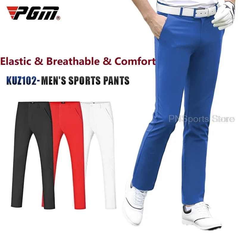 Pgm Summer Golf Men Trousers Clothing Casual Sports Pants Soft Stretch Quick Dry Golf Pants Male Tennis Baseball Wear 4 Colors