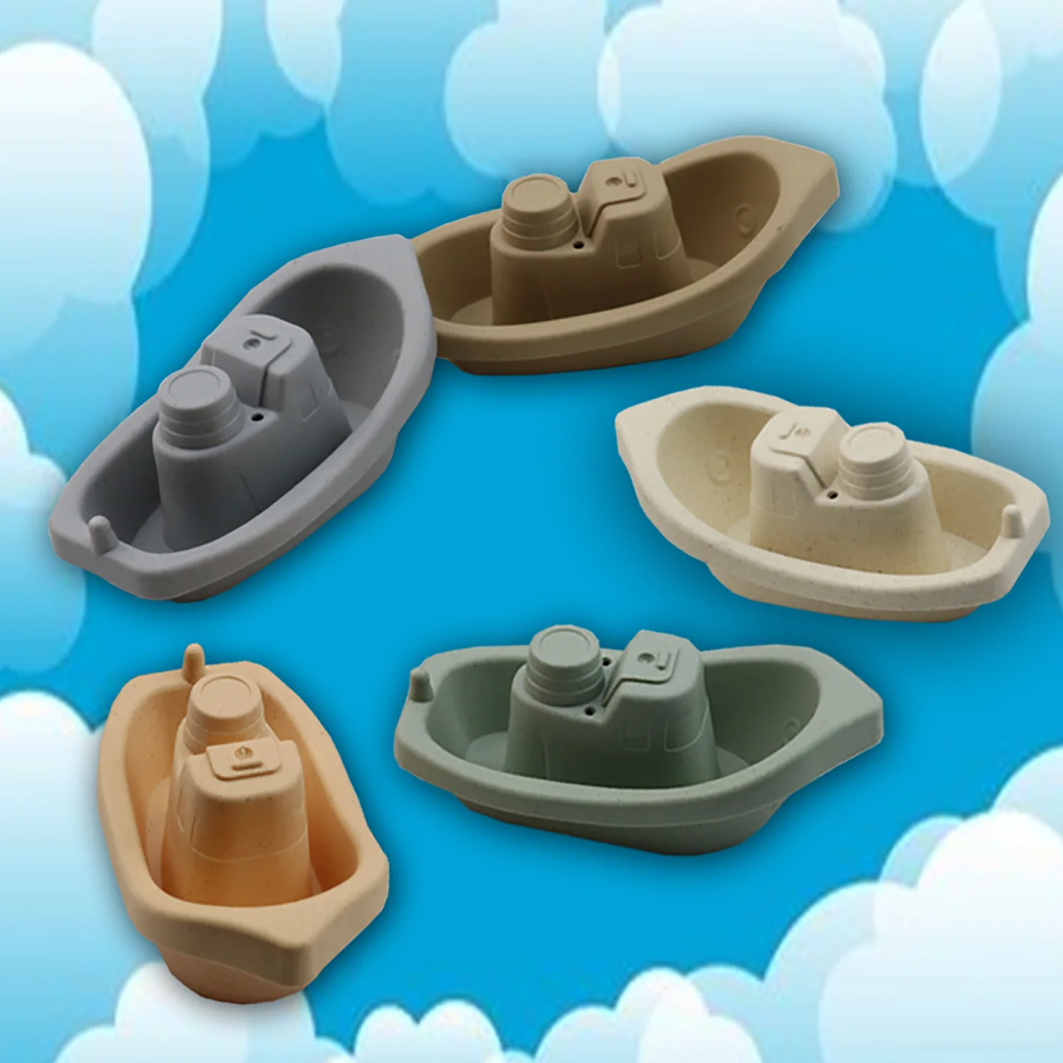 Bathroom Stacking Boat Toys Playing in Water Stacking Cups Parent Child Interaction Early Education Cognition Stacking Music