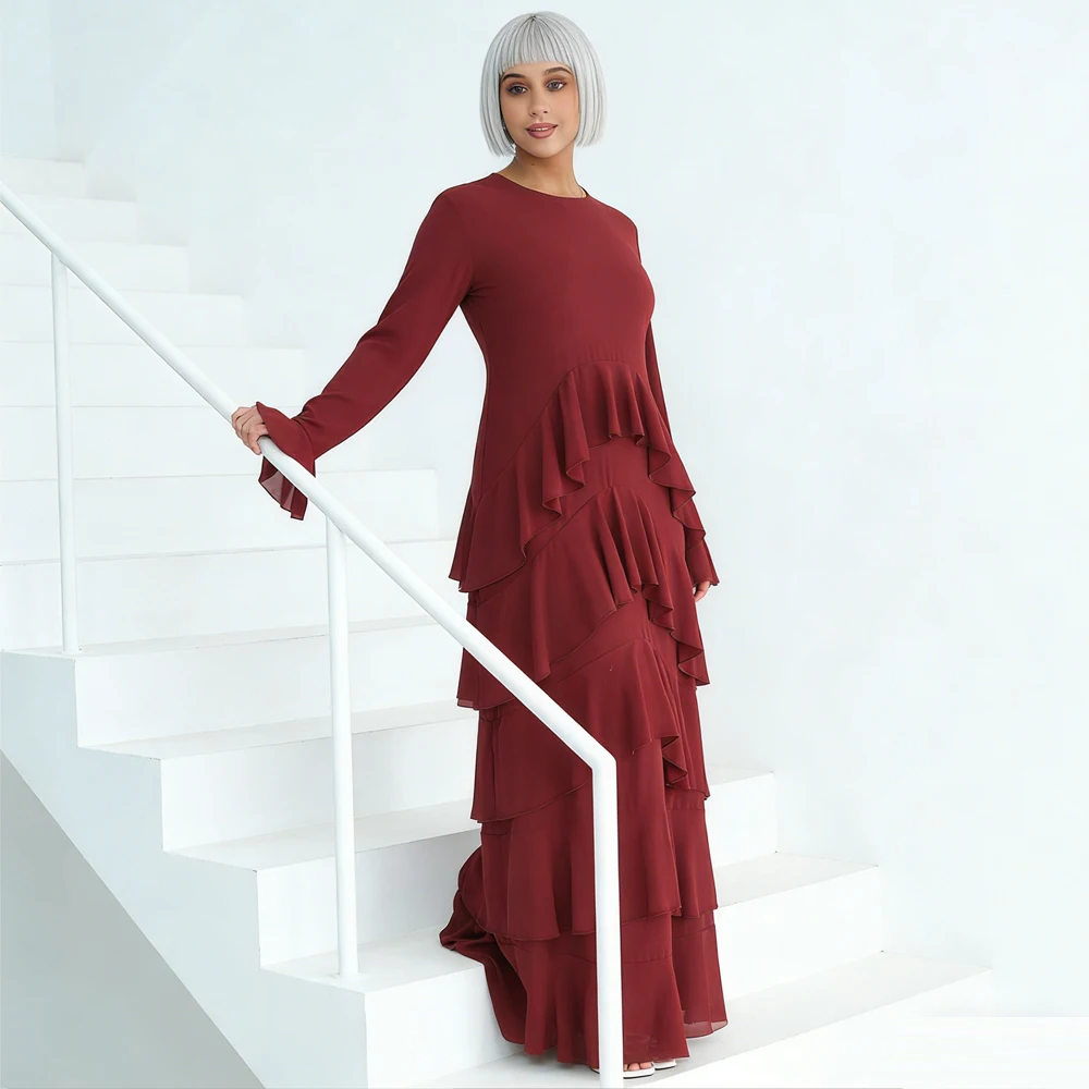 

Элегантная дубайская абайя, турецкий кафтан, джеллаба для Рамадана и Ид, женское многослойное платье с длинными рукавами для вечеринок, марокканский кафтан, женская роба, джалабия