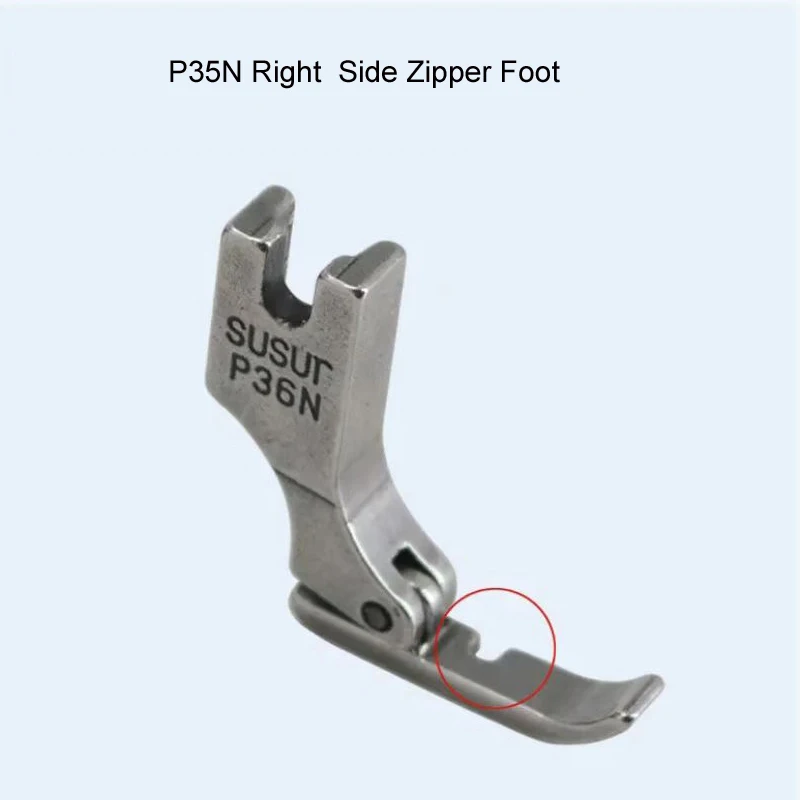 Cording Zipper Foot P36N/P36LN/T36N/T36LN Left,Right Narrow Teflon Foot High Shank for Industrial Lockstitch Sewing Machine