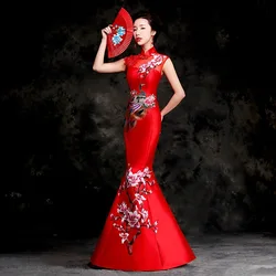 Chinese Style Qipao Sexy Women Plus Size Cheongsam Vintage Classic Chinese Dress Dragon And Phoenix Long Vestidos 3XL