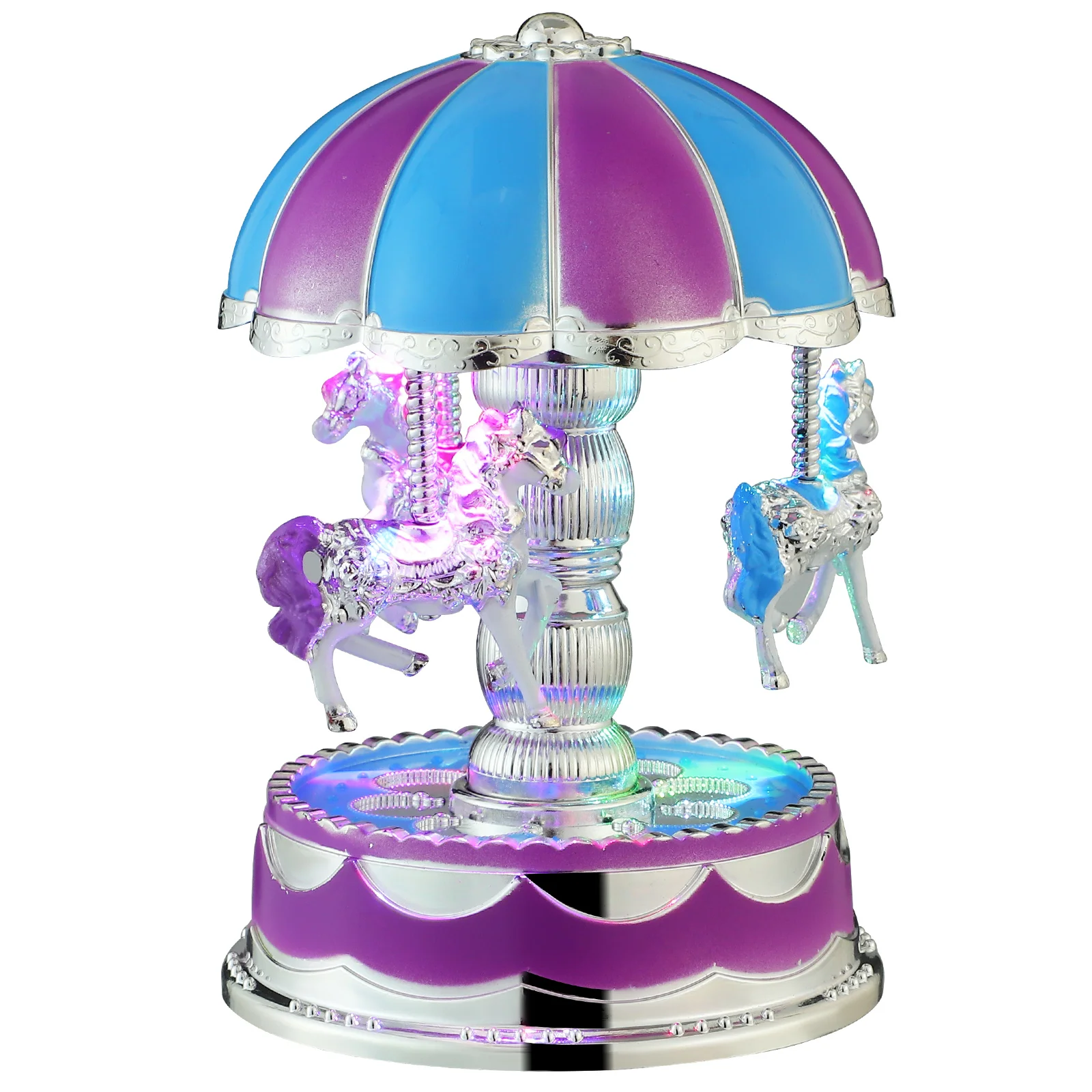 

Vintage Carousel Music Box Rotate Purple Lumilous Light Elegant Desktop Ornament Romantic Gift for Girlfriend Christmas