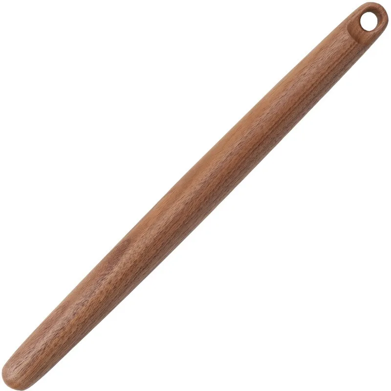 

North American black walnut rolling pin, perforated solid wood baking dumpling stick, kitchen baking tool, extended version