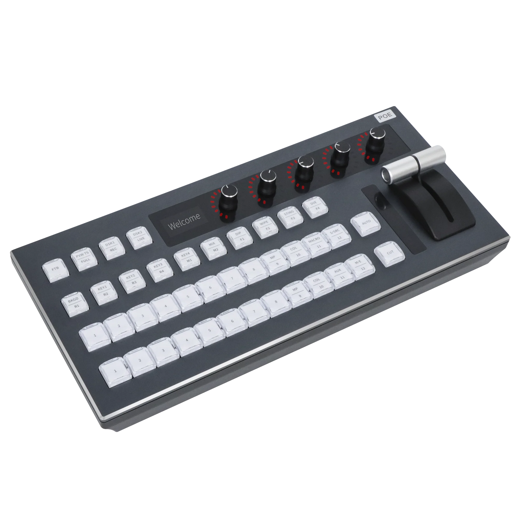 MOVMAGIC KD50X 12-Channel T-Bar Video Switcher Keyboard for Live Streaming Studio ATEM VMIX OBS Multi-Functional Control with 24