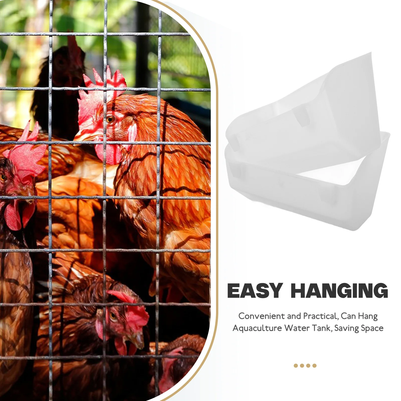 

2pcs Hanging Trough For Poultry Chicken Duck Feeder Anti-Spatter Plastic Fodder Pot Cage Feeders For Birds Chickens Ducks Doves