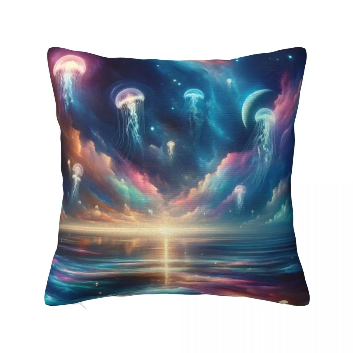 Fantasy Jellyfish World Pillowcase Printing Fabric Cushion Cover Decorations Pillow Case Cover Home Square 40X40cm