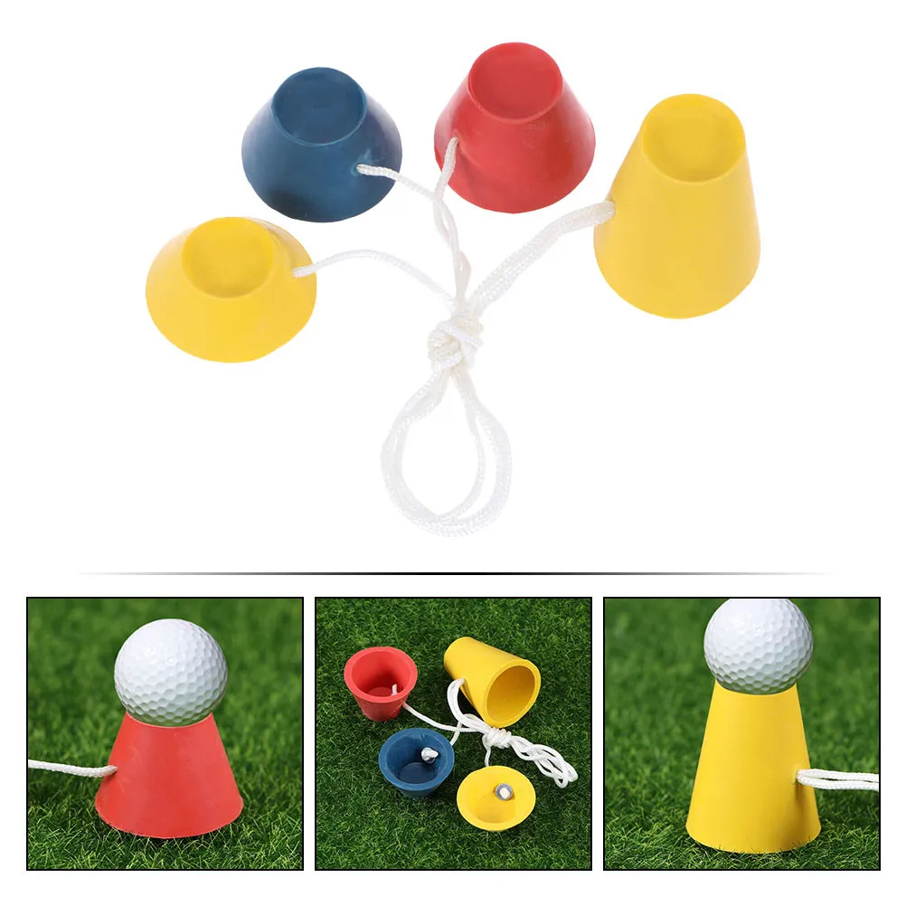 8pcs Rubber Golf Ball Holders – Adjustable Height Winter Tees for Indoor & Outdoor Driving Range Practice