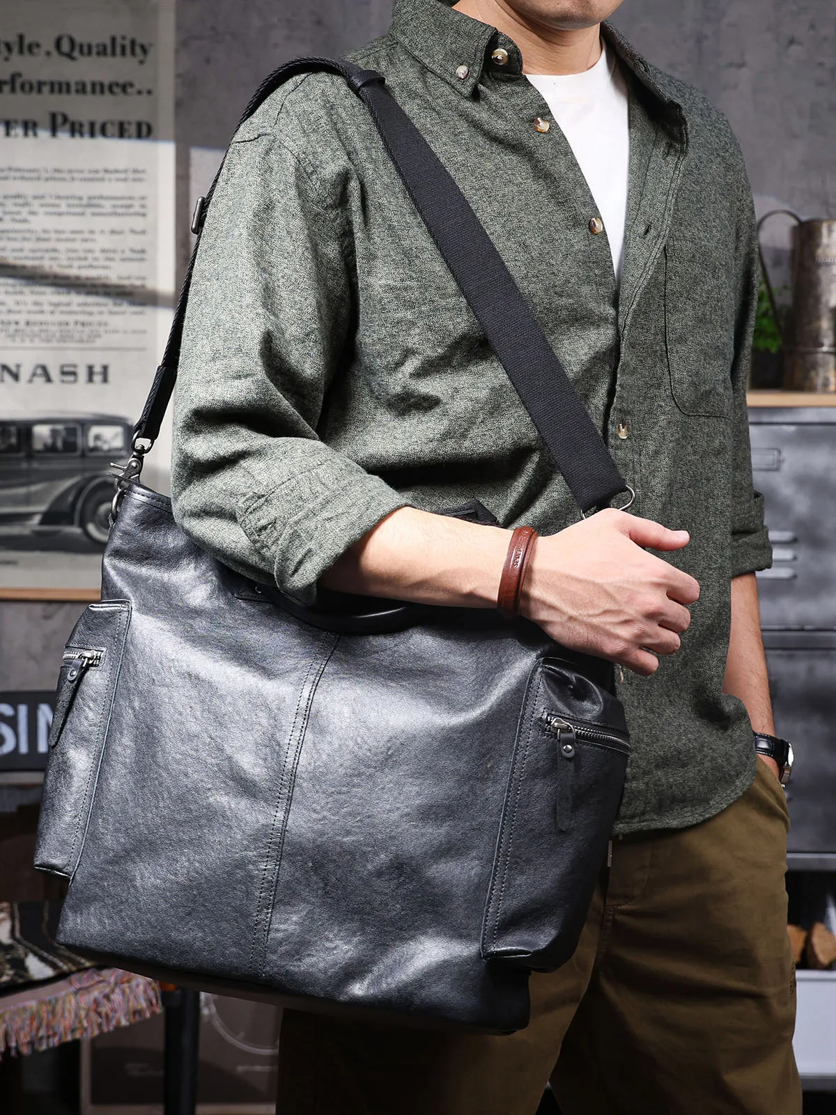 PNDME designers handmade vegetable tanned cowhide men's black briefcase genuine leather women large capacity laptop handbag