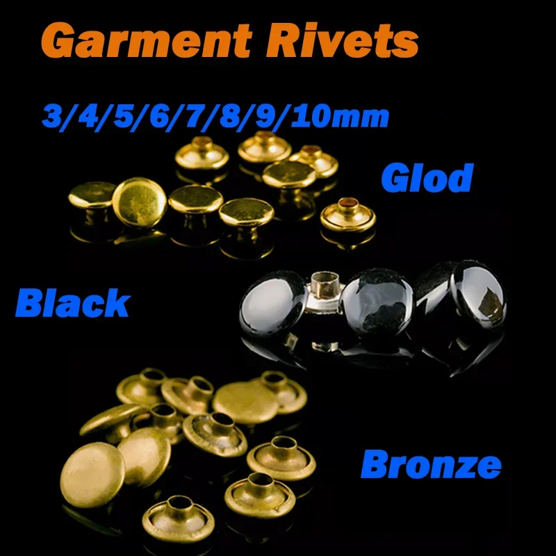 Garment Rivets 3 4 5 6 7 8 9 10mm Metal Single Cap Rivet Leather Belt Bag Craft Punk for DIY Garments Hat Shoes Pet Collar Decor