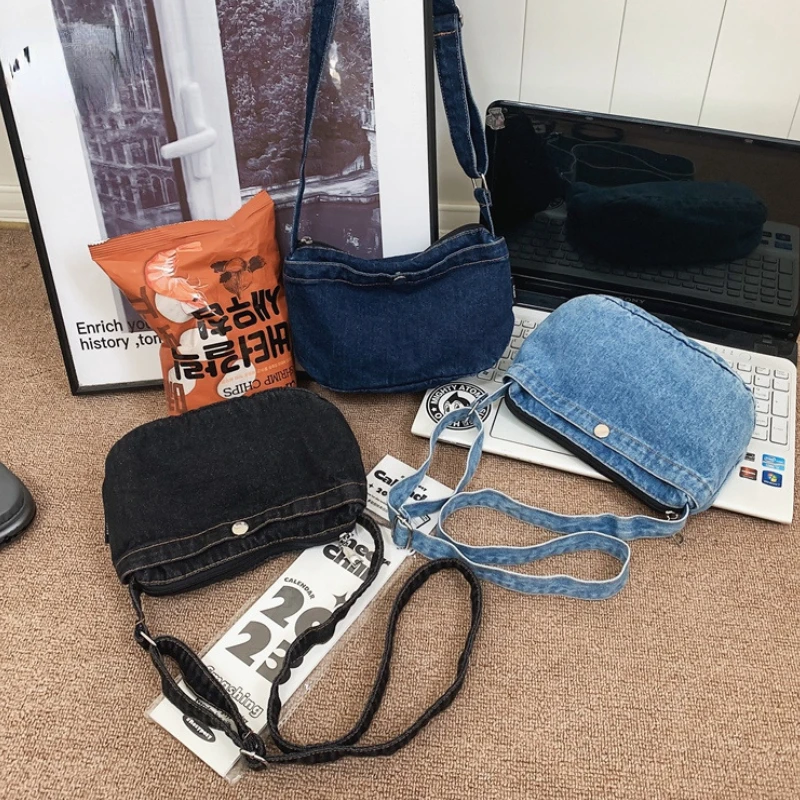 Denim Crossbody Bags for Women Casual Purses and Handbags Teenage Girls Phone Wallet Travel Shoulder Bag