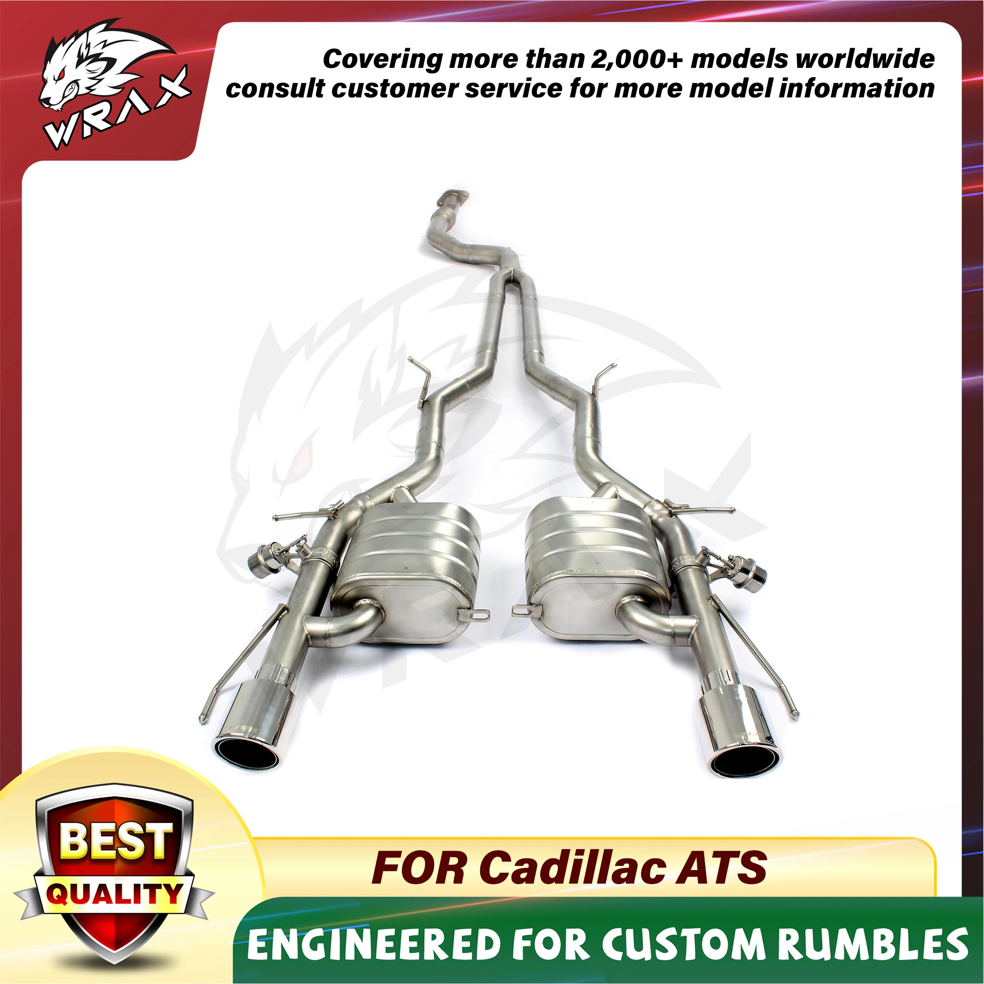 

WRAX Exhaust Manifold High Flow Downpipe for Cadillac ATS Car Accessories motor Resonant tube system muffler valve control