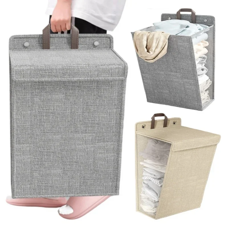 High-quality Wall-mounted Dirty Clothes Basket Foldable Multi-functional Bathroom Accessories Hanging Storage Bag