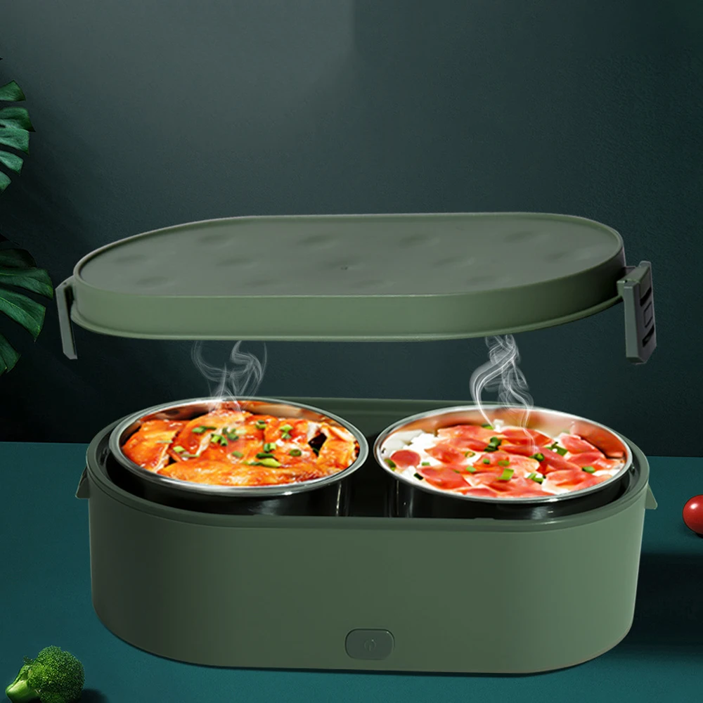 Electric Mini Lunch Box USB Charging Food Heater Container Car Home Travel Portable Rice Cooker Warmer Stainless Steel Bento Box