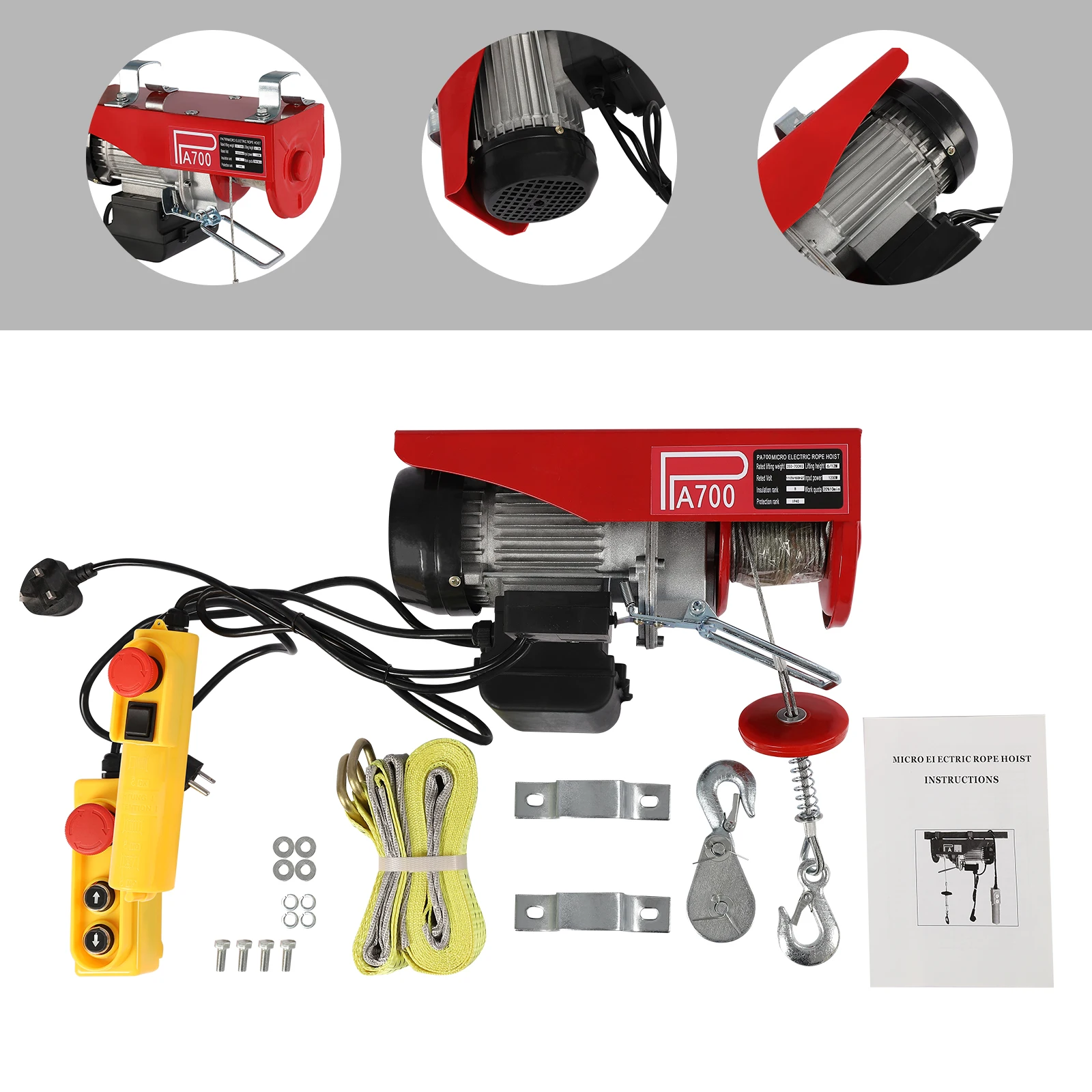 700kg Load Bearing Miniature Electric Elevator with Emergency Stop Function Electric Hoists with 2 Straps