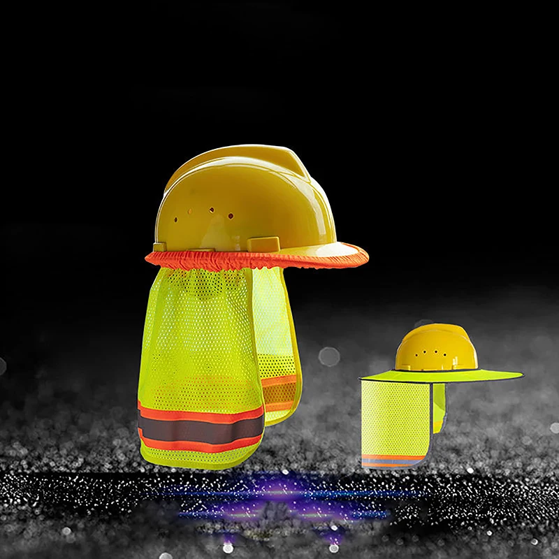 Summer Sun Shade Safety Hard Hat Neck Guard Helmet For Construction Workers Reflective Brim Reflective Hat Cover