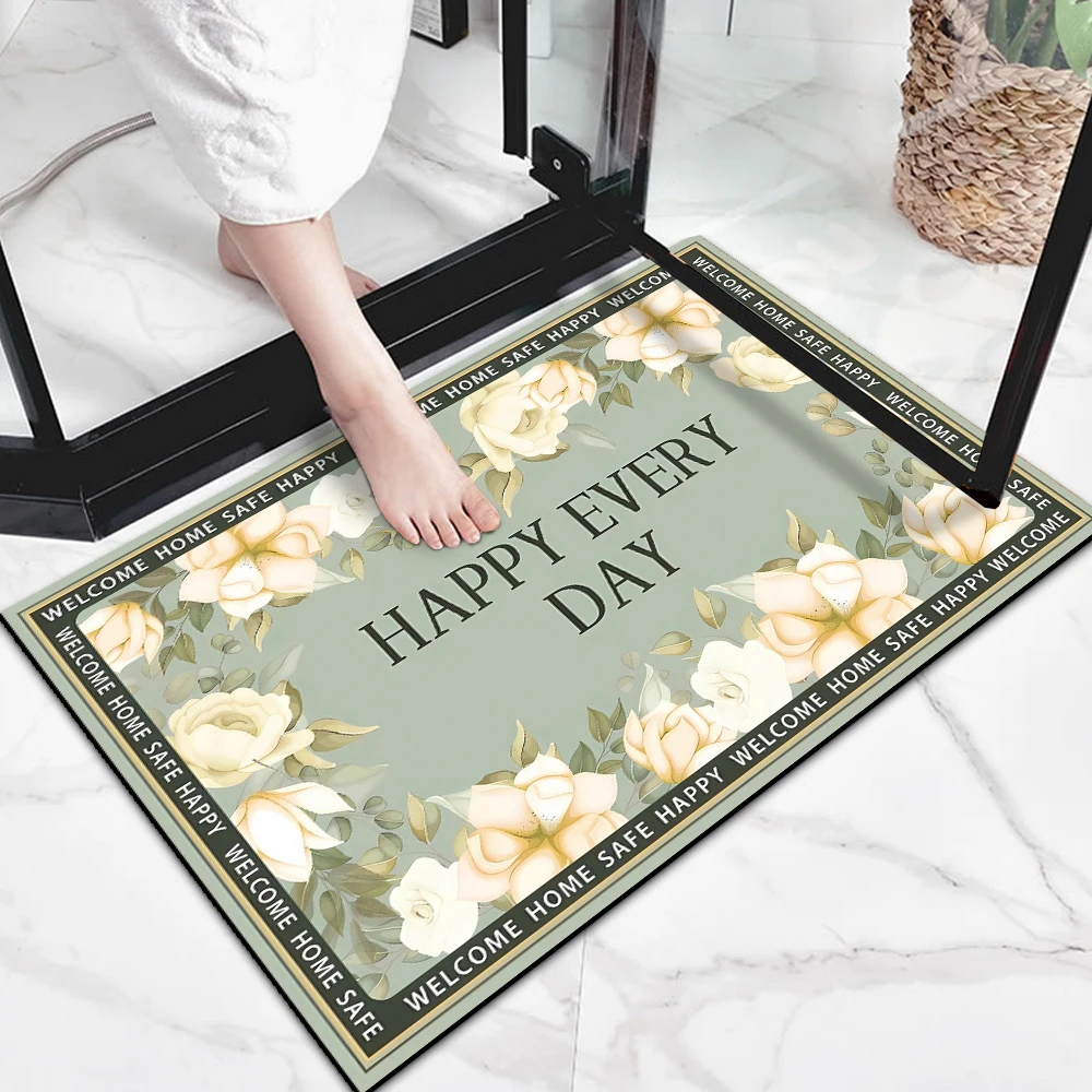 

Bathroom Floor Mat Luxury Silicon Dendroid Toilet Water Absorbent Doormat Quick Dry Dirty Proof Soft Non-Slip Foot Pad