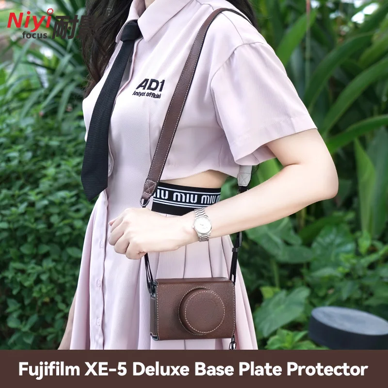 Retro Luksusowa Skórzana Torba na Aparat XE5, Pokrowiec Ochronny z Paskiem na Ramię, Etui na Obiektyw do Fujifilm X-E5, Przenośna Wodoodporna — zdjęcie produktu 5