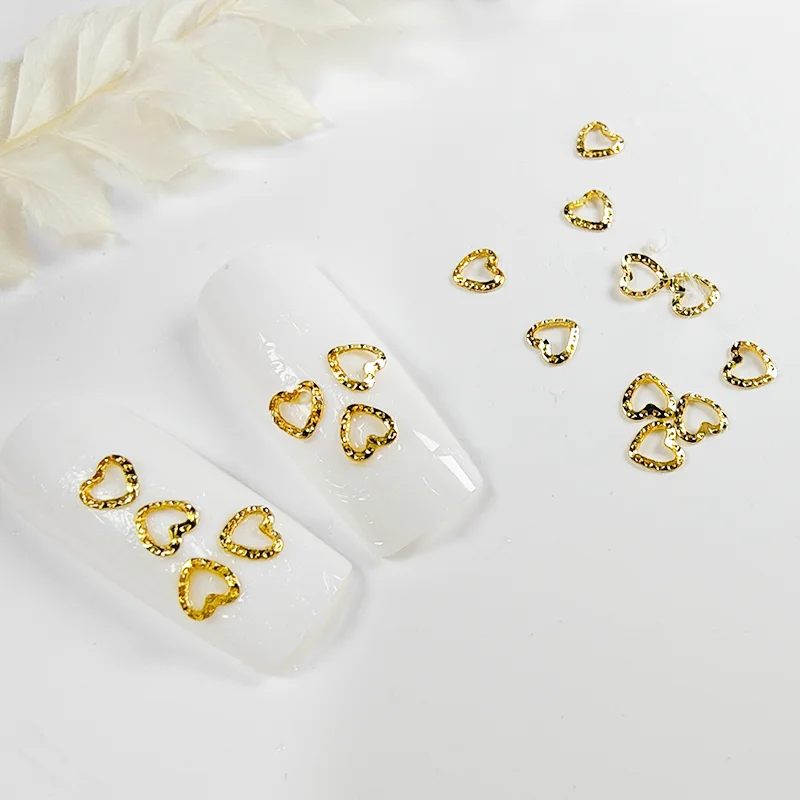 5000 قطعة/الوحدة الذهب الفضة الجوف الملتوية حلقة المسامير ترصيع سبائك معدنية مسمار الفن زينة ثلاثية الأبعاد ملصقات الأظافر ذاتية الصنع/السحر