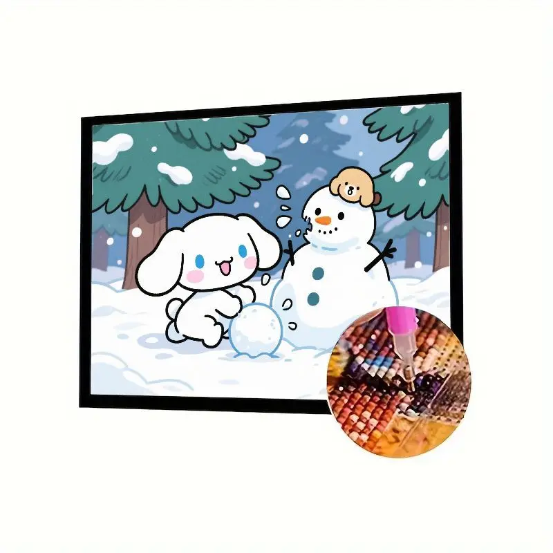

1 шт. Cinnamoroll Sanrio мультяшный алмазный набор для рисования-милый DIY 5D полный дрель круглый алмаз искусство Cinnamoroll & Puppy Building S