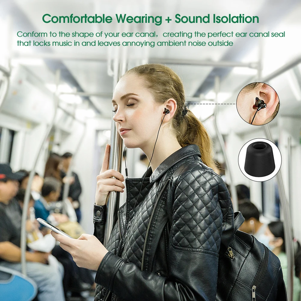 6 Pairs Memory Foam Ear Tips Enhanced Music Experience Original KZ Noise Isolating Earphone Earplug Earbud Cushion For Headphone