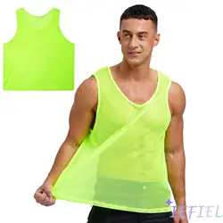 Men Sleeveless Hollow Out Mesh Training Vest for Basketball Football Volleyball Casual T Shirt Gym Wear Muscle Tops Tank Tops