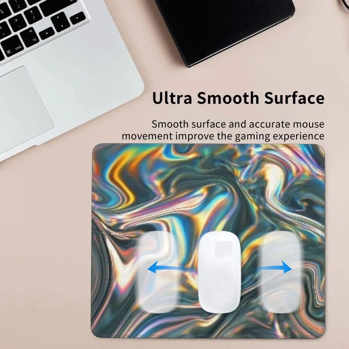 Holographic Metallic Rainbow Mouse Pad Computer Keyboard Mouse Mat Gaming Laptop Desk Mat Office Accessories Table Mats
