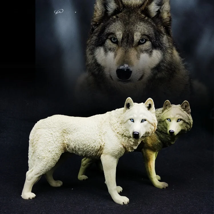 Juguete de simulación de animales: Lobo Ártico, Hiena, Perro Dominante, Doberman Pincher. Figura estática de animal para niños.
