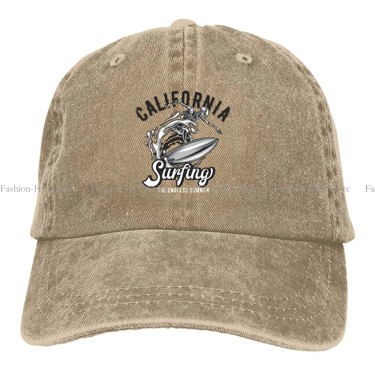 Washed Men's Baseball Cap California Trucker Snapback Caps Dad Hat Surfing Extreme Sports Golf Hats