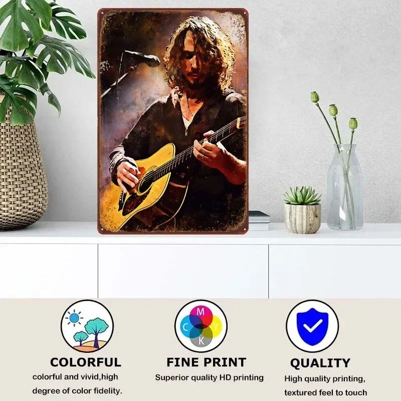 Chris Cornell Metal Wall Art of Murals Metal Signs Vintage House Decor Tin Signs Retro For Bar Garage Wall Decoration Poster