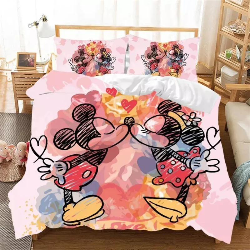 

2/3pcs Duvet Cover Cute Mickey Mouse Series Quilt Cover, Pillow Case, Bedding Set, Children's Room Decoration, Large Extra Large