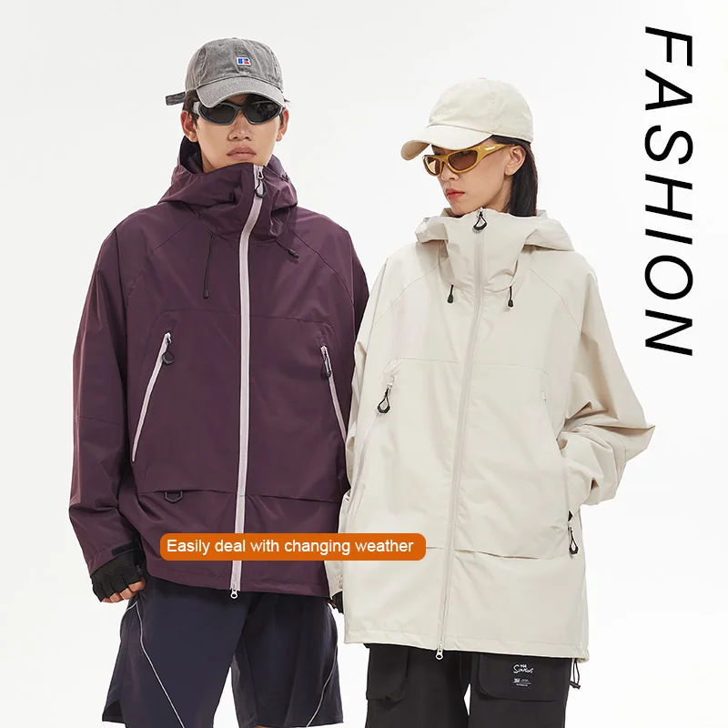 سترة واقية من الرياح الجبلية بطبقة واحدة للرجال والنساء مقاومة للرياح ومقاومة للماء للسفر في الهواء الطلق بدلة تسلق الجبال ماركة عصرية Windbre #1