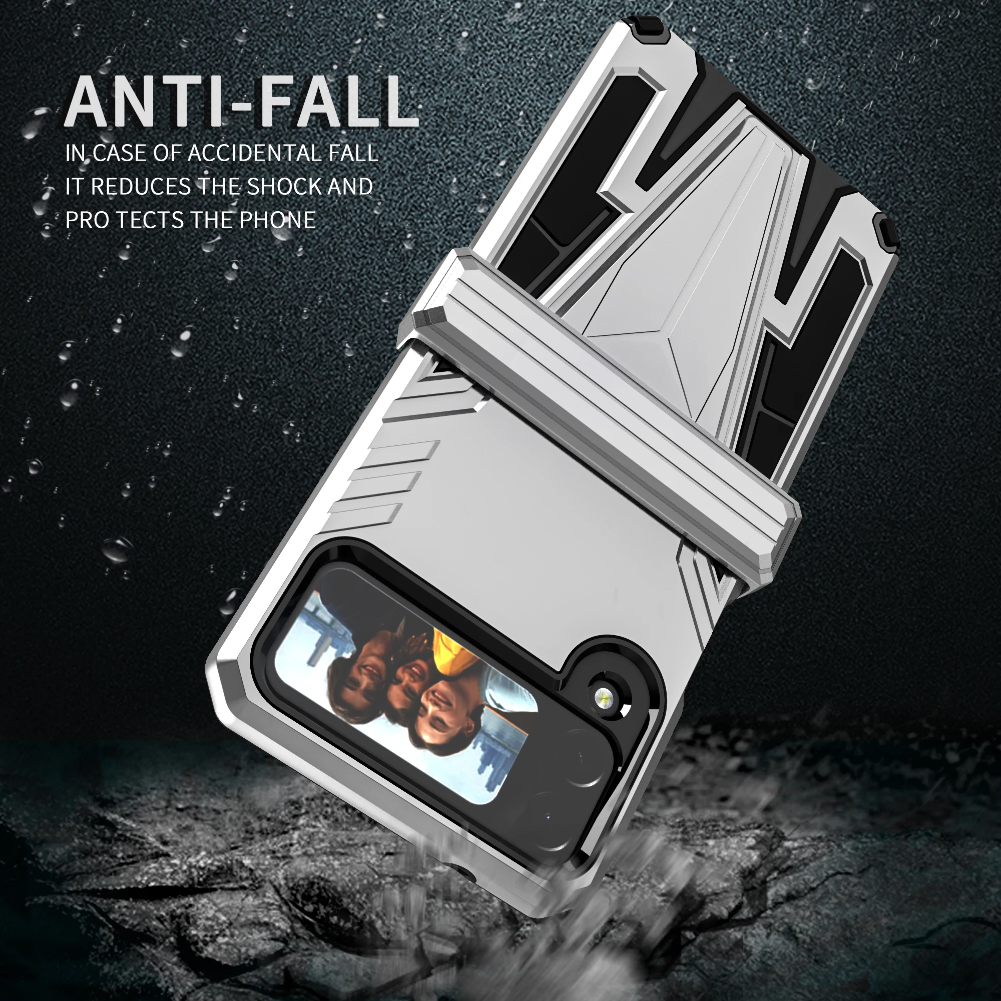 Fall Protection Folding Design Armor Case for Samsung Galaxy Z Flip 4 5G Flip4 Zflip4 Anti-Scratch Phone Accessories Cover