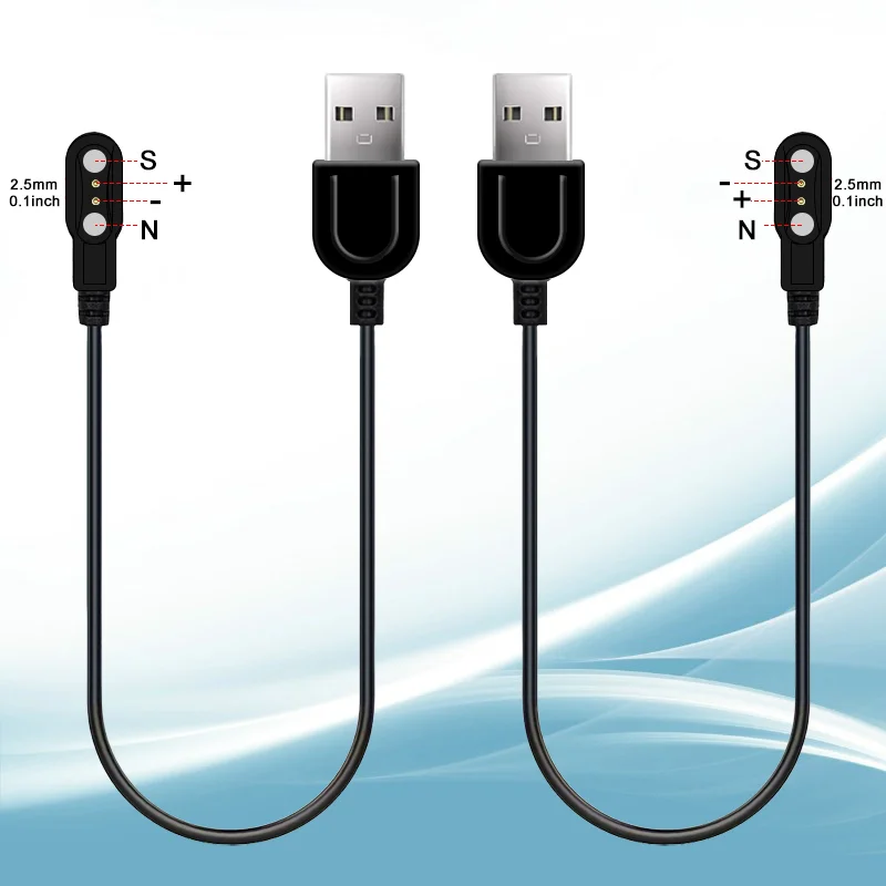 2pcs/Lot 2 Pin 2.5mm USB Charging Cable Portable Magnetic Charging Cable For Fitness Watches Smart Watch(Only 1pcs Compatible)