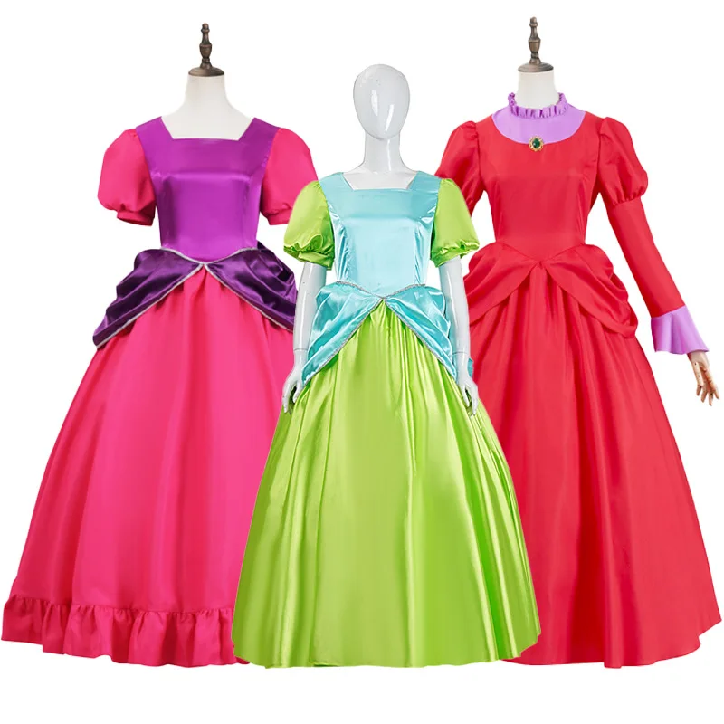 

Halloween Cosplay Costume Fairy Tale Evil Sister Princess Long Dress Retro Court Theme Party Role Playing Outfit Adult Women