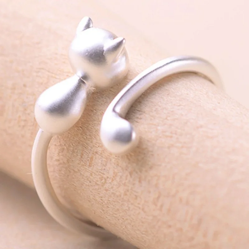 1 Piece Women Cute Animal Cat Open Ring Beautiful Finger Ring For Women Party Birthday Gift