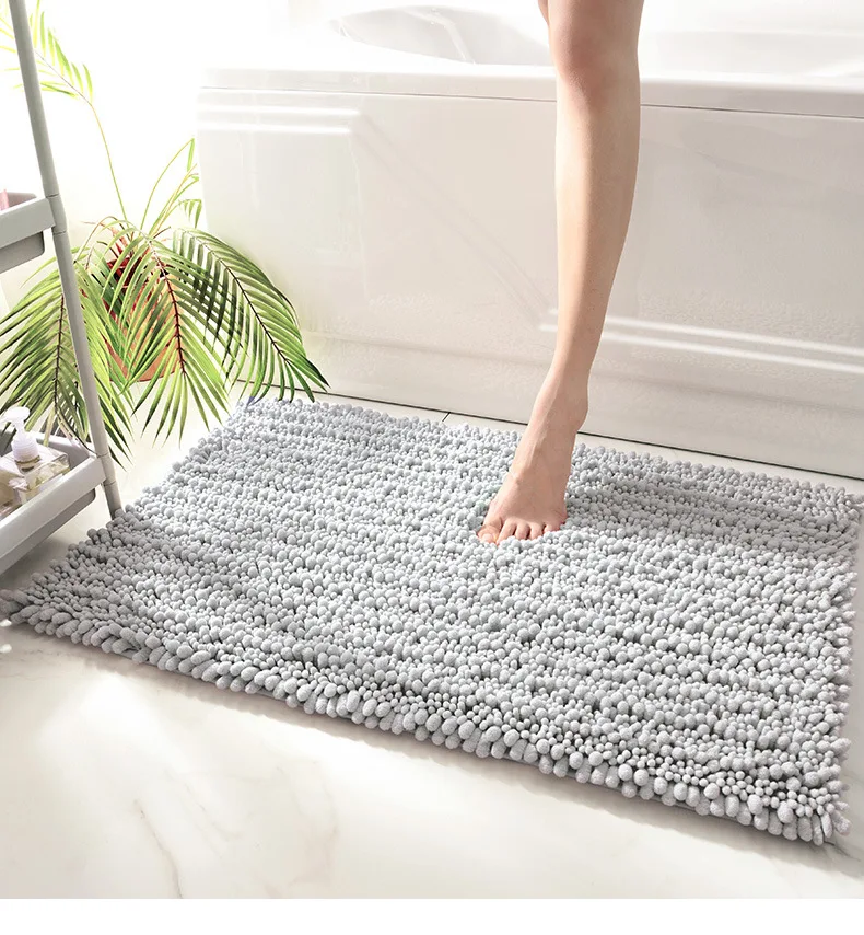 NOAHAS Thickened Chenille Floor Mat Bathroom Non-slip Mat Simple Bathroom Bedroom Doorway Water-Absorbent Foot Mat Entrance Mat