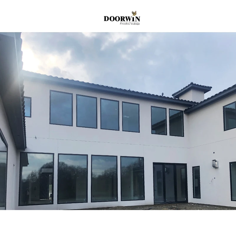 Doorwin Australian Standard Manufacturer Designs Sound Proof Double Glazed Aluminum Fixed Windows For House