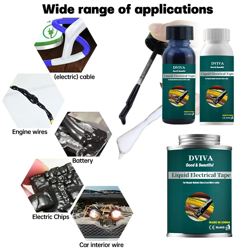 Fita elétrica líquida, pasta de isolamento à prova d'água, secagem rápida, uso doméstico, cabo de fio, reparo, cola, linha de fixação, cola para fios