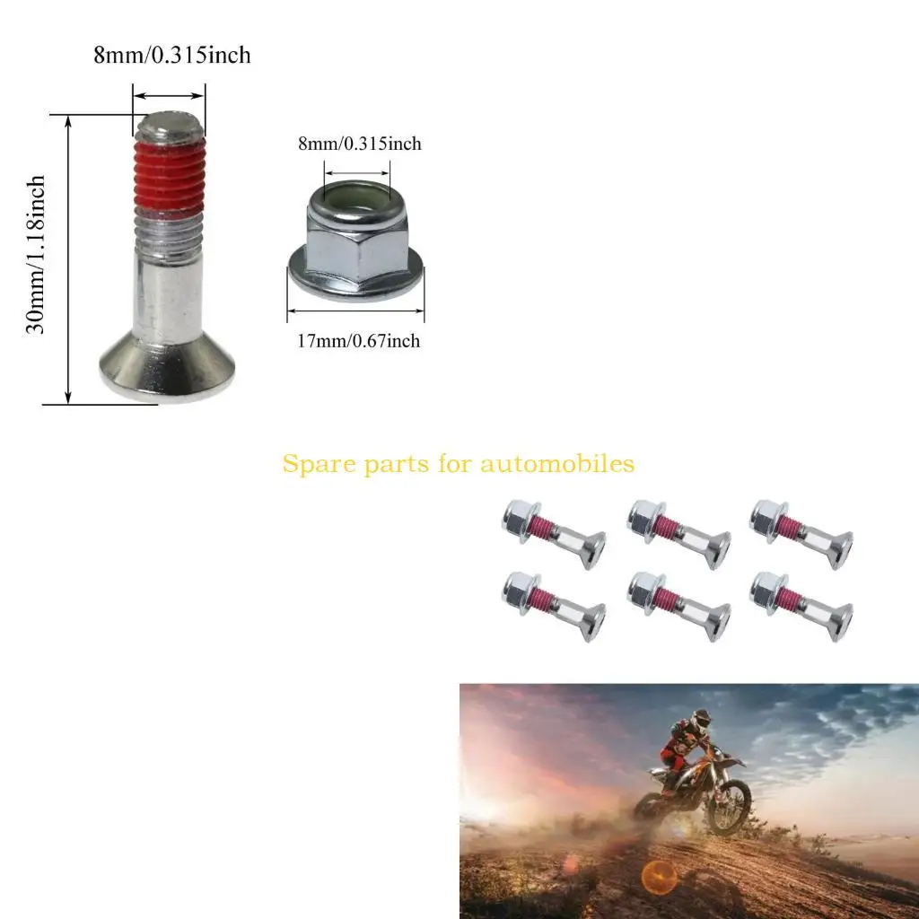 

H58F Heavy Duty High Strength Sprocket Bolt Locking Flange Nut Compatible for Motocross Dirt Bike Motorcycles Pack of 6