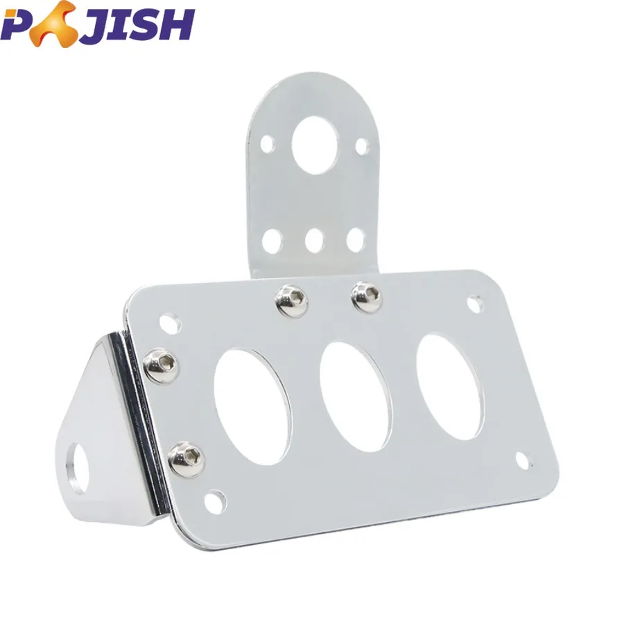 Motorcycle Modified Retro Style Metal Material Licence Plate Bracket Motorbike Electroplate Side Mount Anti-slip Licence Holder