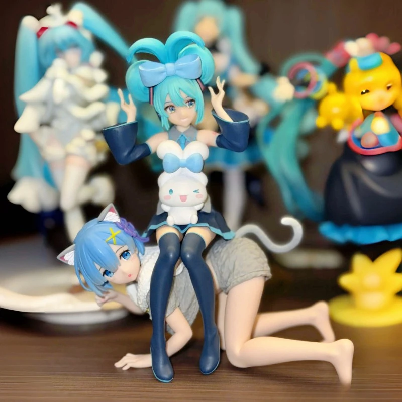 

15cm Anime Hatsune Miku Figures Rem Hatsune Miku Action Figures Pressing Bubble Noodles PVC Collection Model Toys Periphery Gift