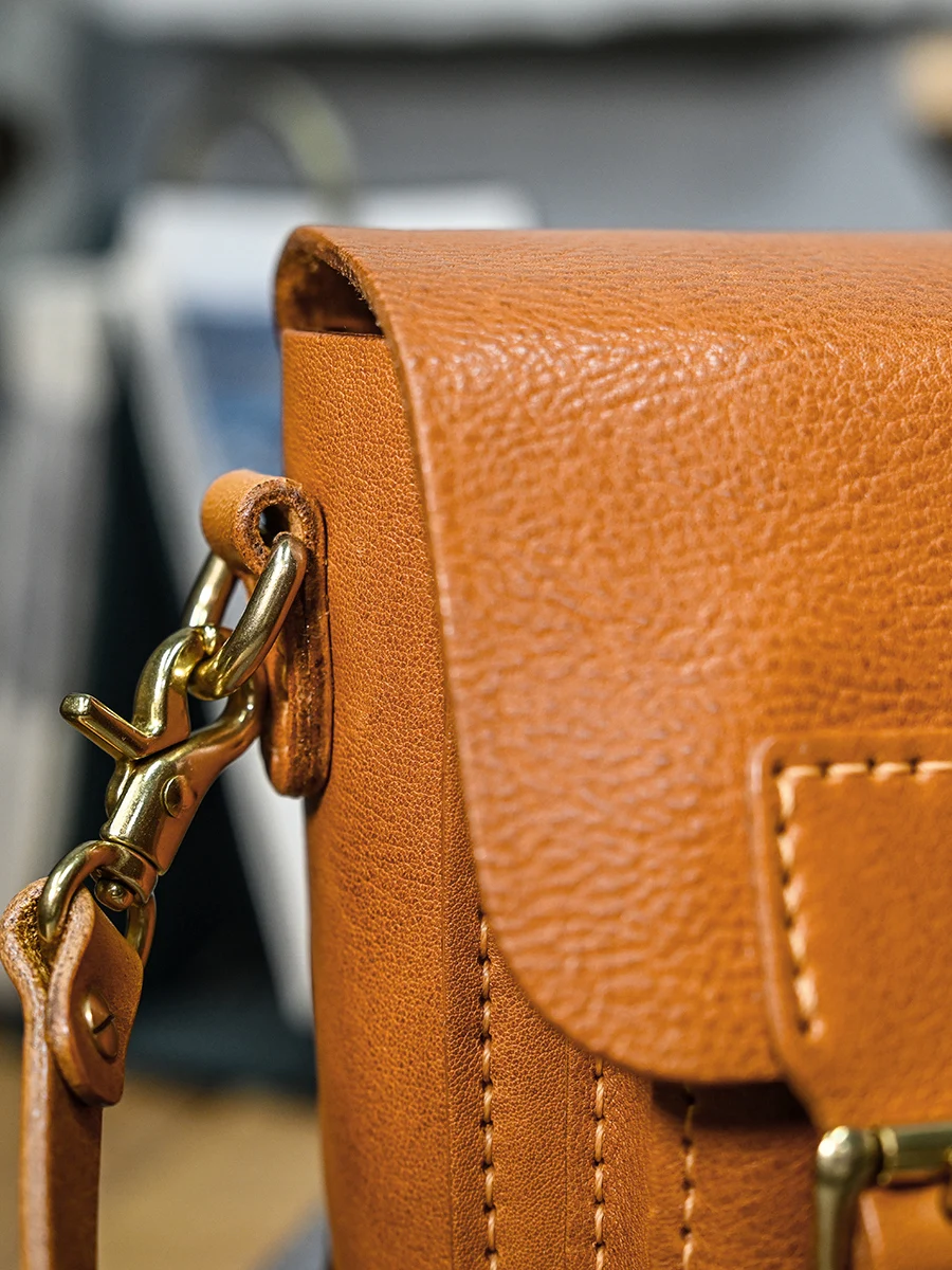 Prosta, literacka torebka damska na ramię ze skóry garbowanej roślinnie, lekka, codzienna, z prawdziwej skóry, urocza torebka crossbody dla kobiet.