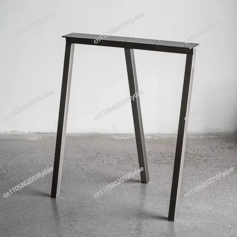 Brushed Stainless Steel Texture Unilateral Foot Bracket Desk Bar Table Conference  Leg Foot Table Foot Leg Island