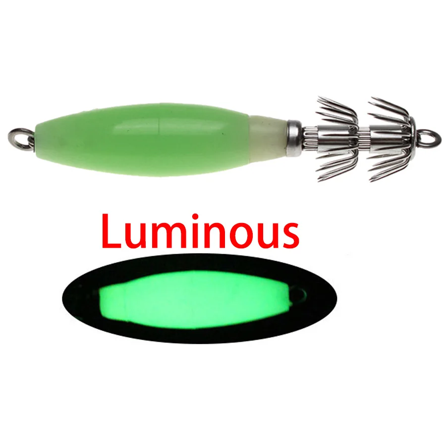 Luminous Eging Squid Jigs, Glow Hooks, iscas duras, 32 agulhas, Inverno Pesca Isca, Anzol, Lula, Polvo, 1Pc