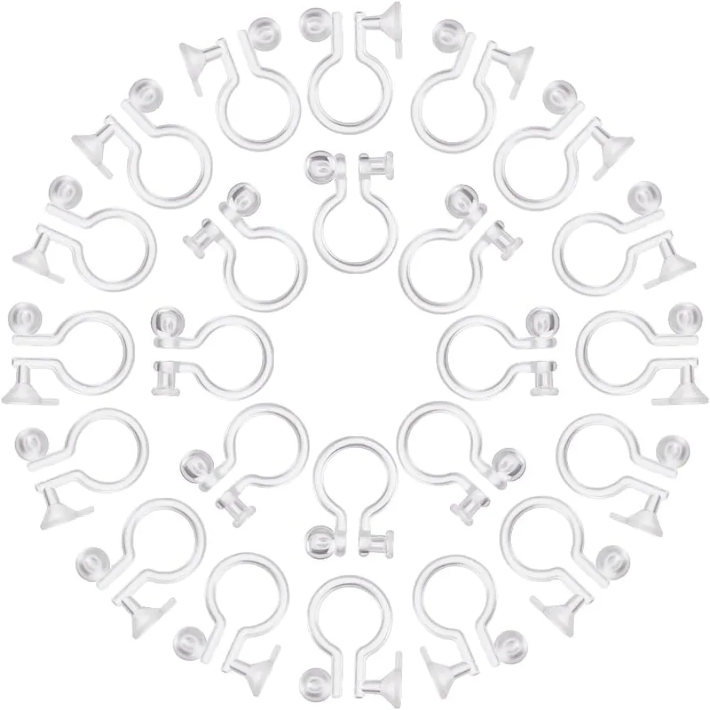 

100 шт., 2 размера, прозрачные пластиковые клипсы-конвертер для сережек, подходят для страз 3 мм, 11x8x3 мм и 11x9x3,5 мм, для пирсинга