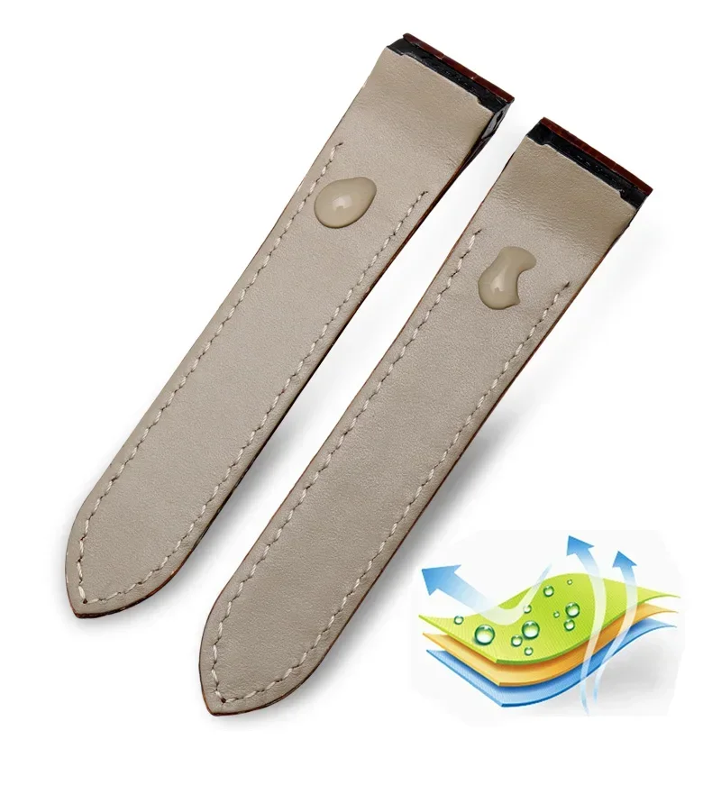 High quality leather watch strap suitable for cartier Santos strap Santos 100 men's and women's folding buckle strap 20mm 23mm